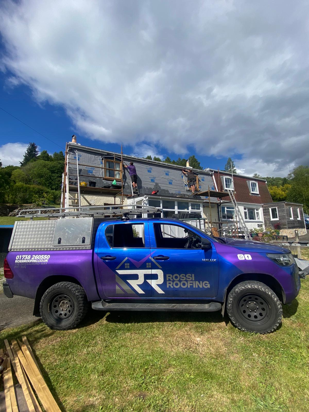 Recent Rossi Roofing project 71 — slate, tile, flat roof, lead and chimney work across Tayside and Fife